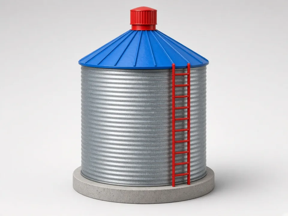 Grain storage bins and silos
