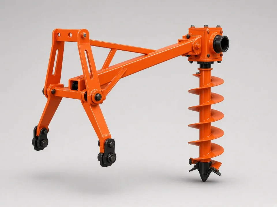 Tractor-mounted post hole diggers and post drivers