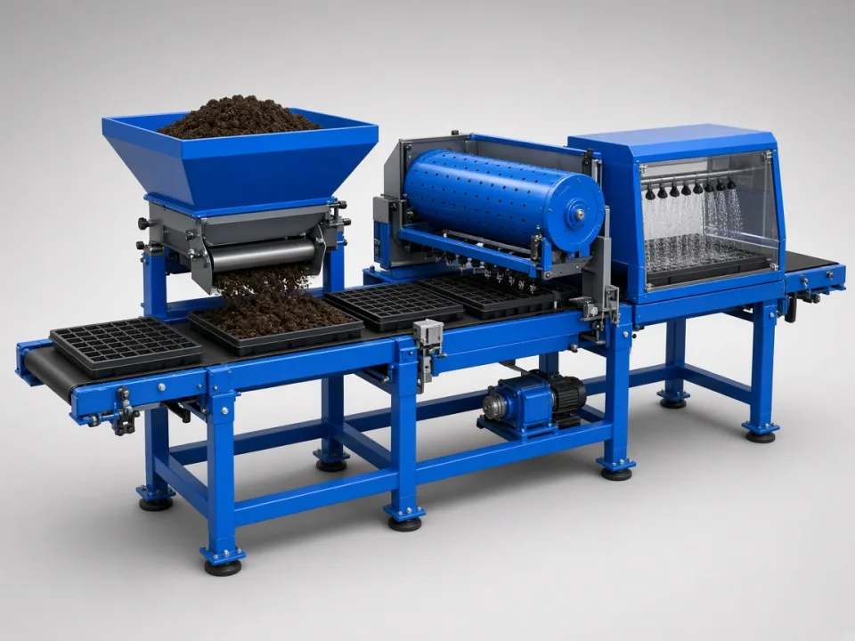 Seedling nursery and tray-seeding lines